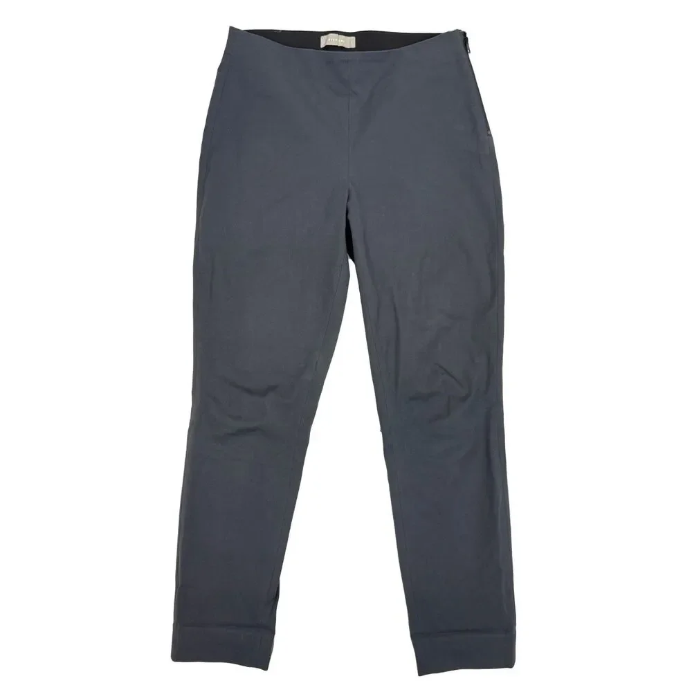 EVERLANE The Side-Zip Stretch Cotton Pant 6 Slate Grey Slim Minimalist EUC B46